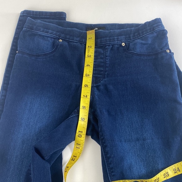 Pull-on dark wash elastic waist jeans denim stretchy jeggings skinny size 4 - Picture 7 of 10